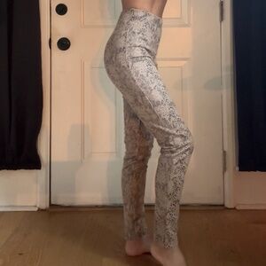 Snakeskin Pattern Faux Suede Legging Pant